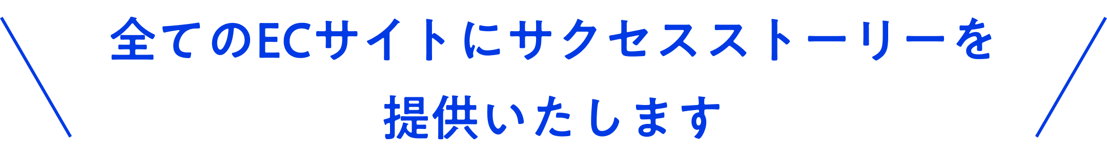 全てのECサイトにサクセスストーリーを
提供いたします